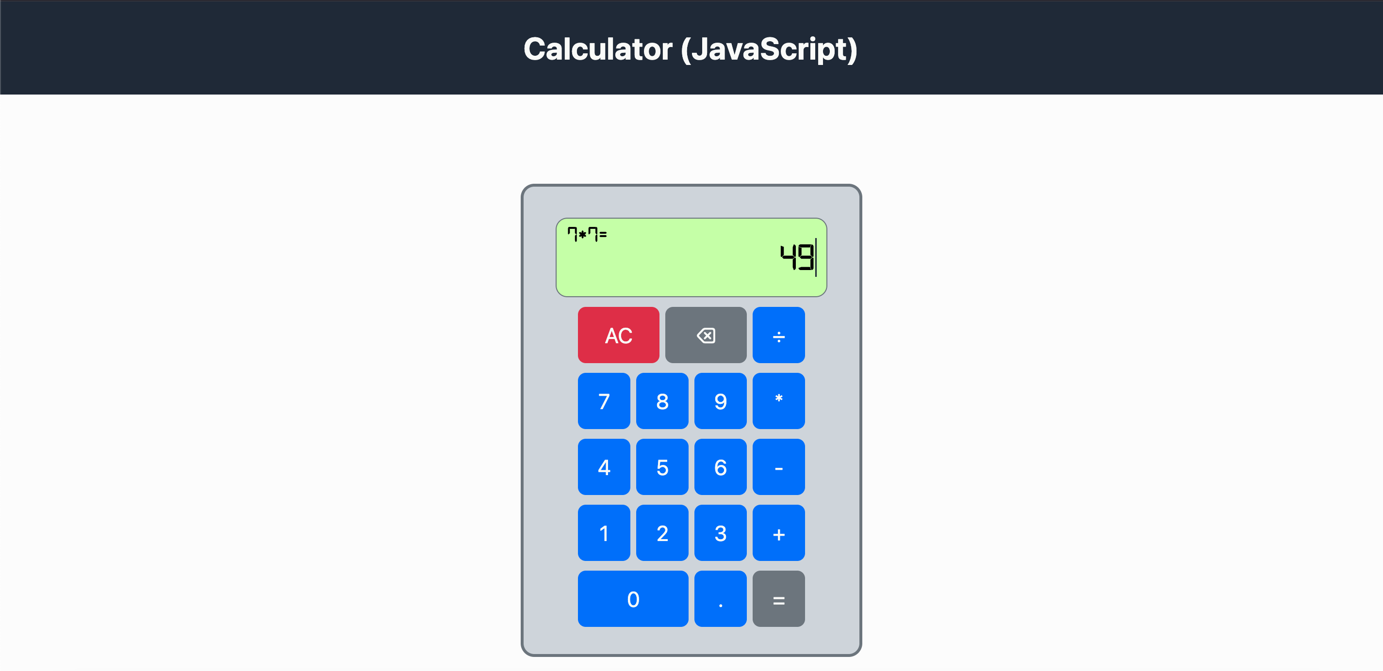 Calcolatrice JavaScript