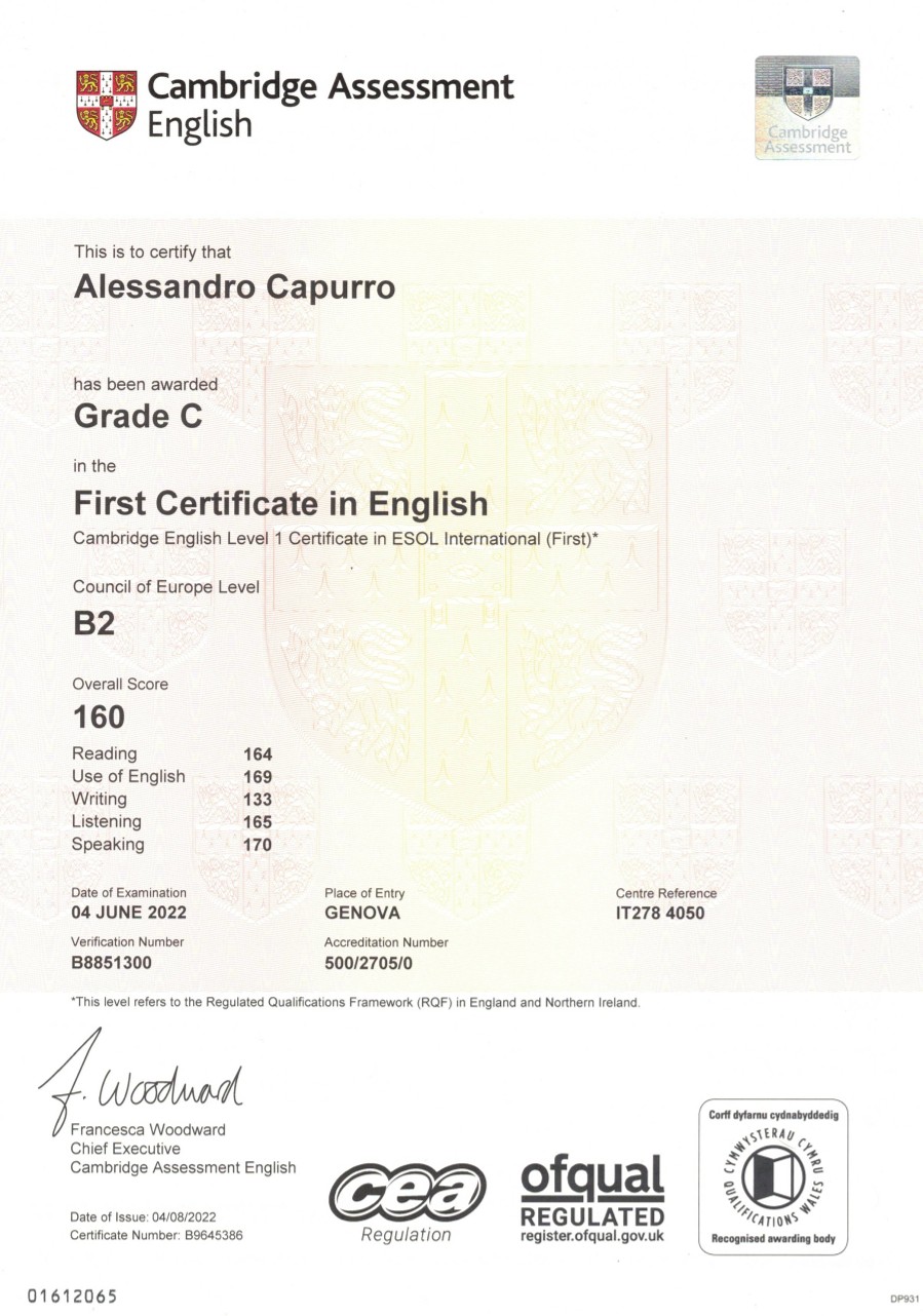 Ritratto intero di Alessandro Capurro